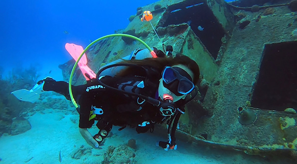 Dive Team member Sandra on a dive